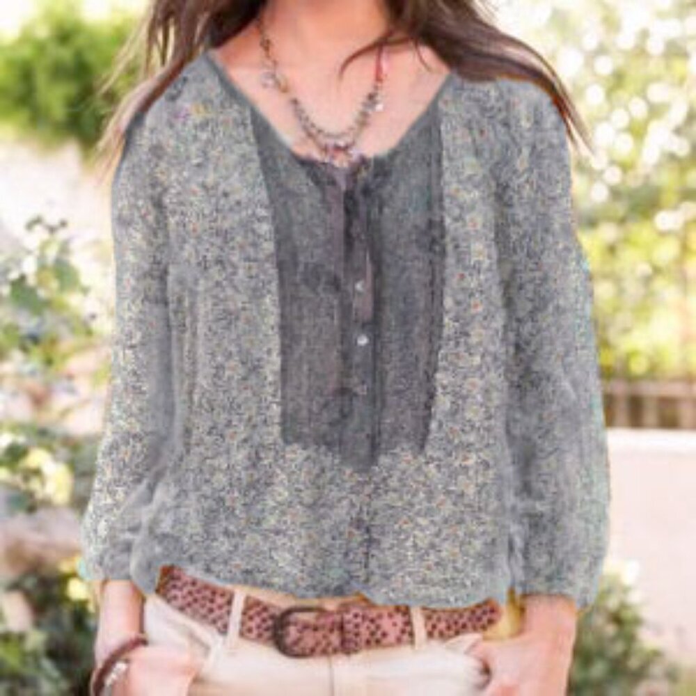 Sundance Floral Embellished Blouse NEW NWOT
